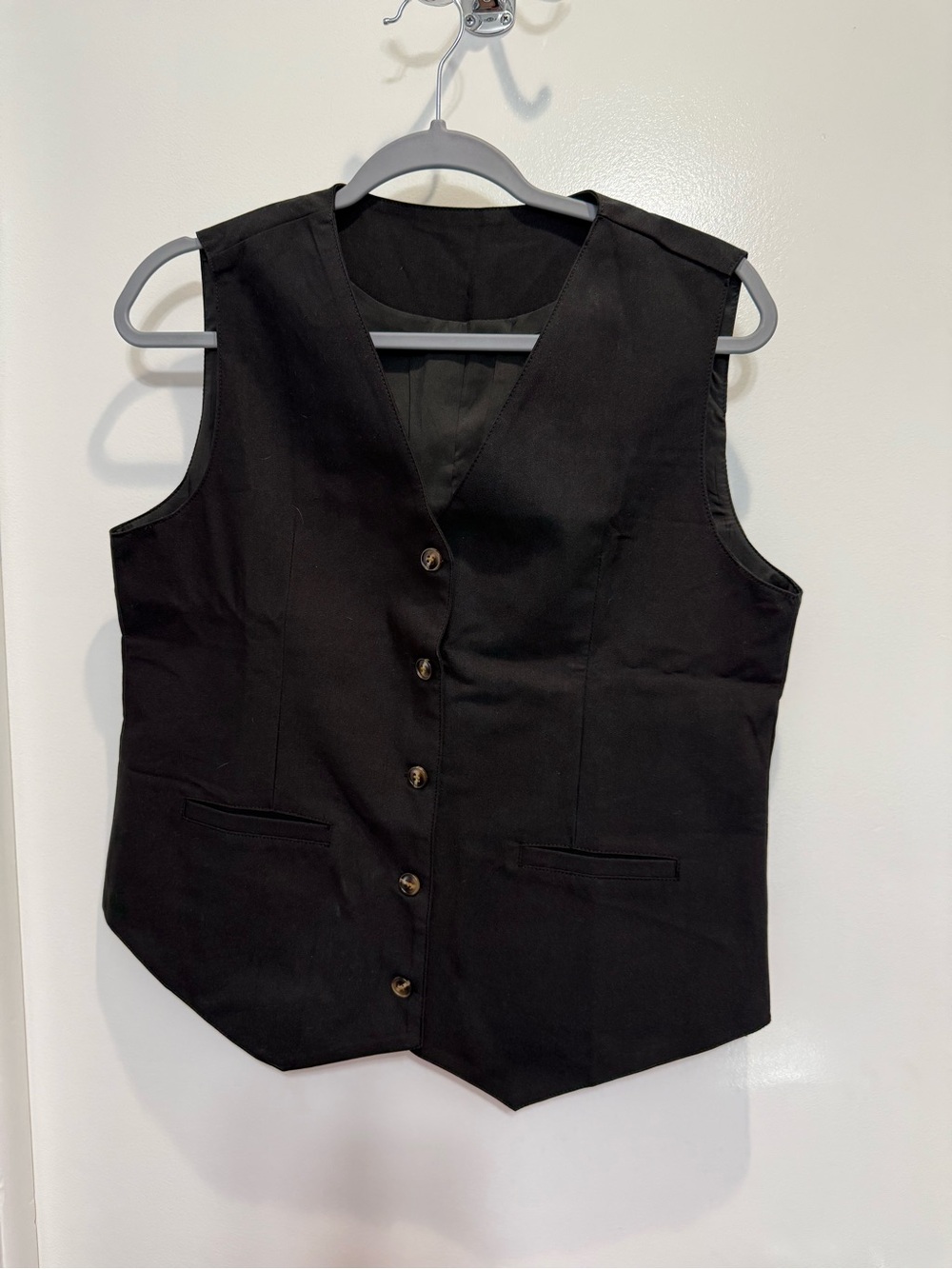 Amazon Black Women's Button Front Vest
